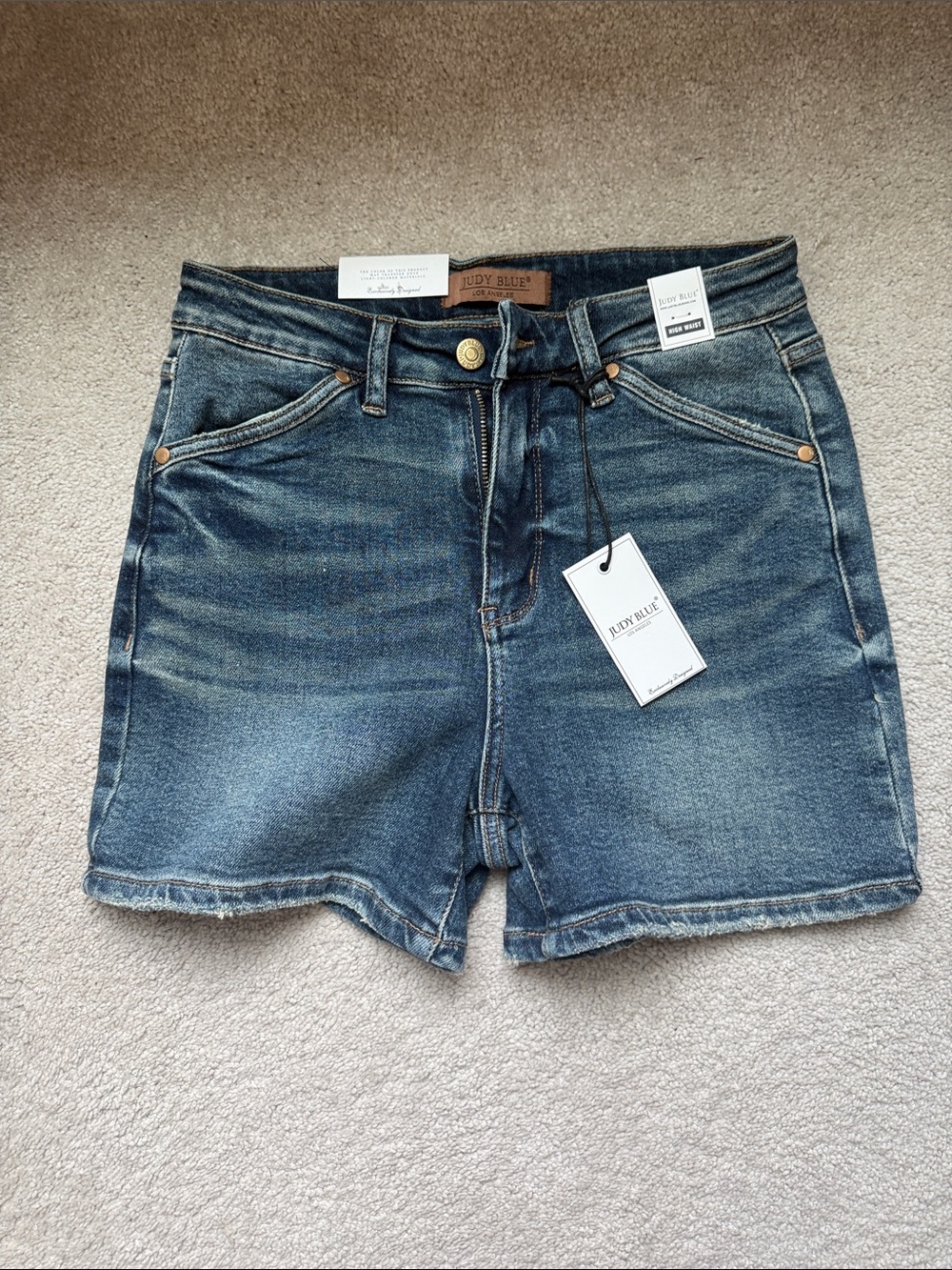 Judy Blue Classic Mid Wash Denim Shorts